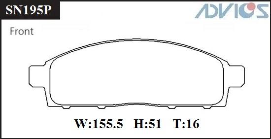 Колодки тормозные дисковые ADVICS SN195P