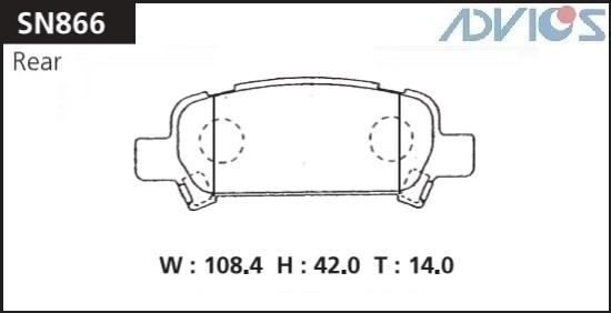 Колодки тормозные дисковые ADVICS SN866