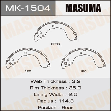 Колодки барабанные "Masuma" MK-1504
