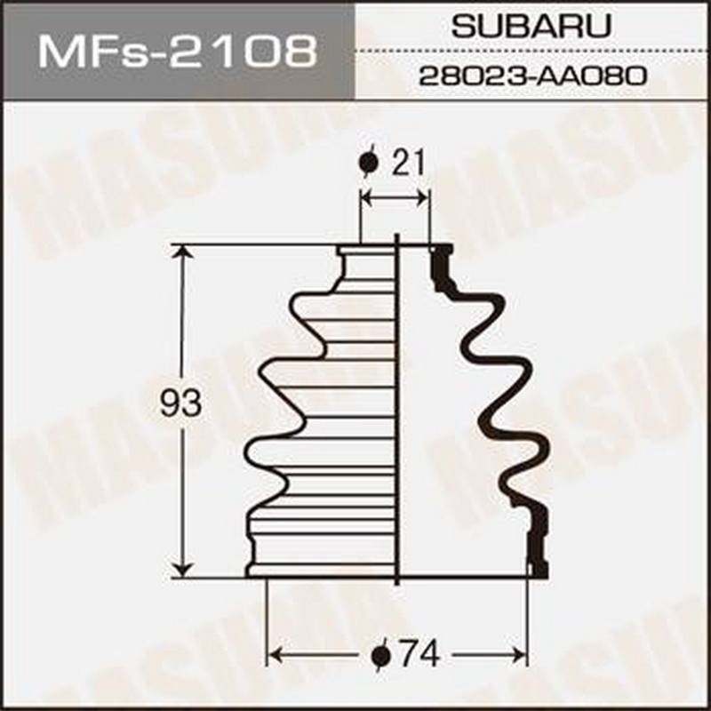 Пыльник привода "Masuma" MF-2108