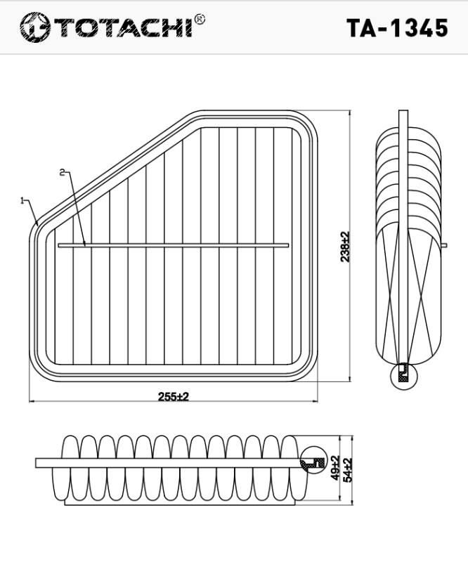 Фильтр воздушный TOTACHI TA-1345 A-1015 TOYOTA 17801-31120