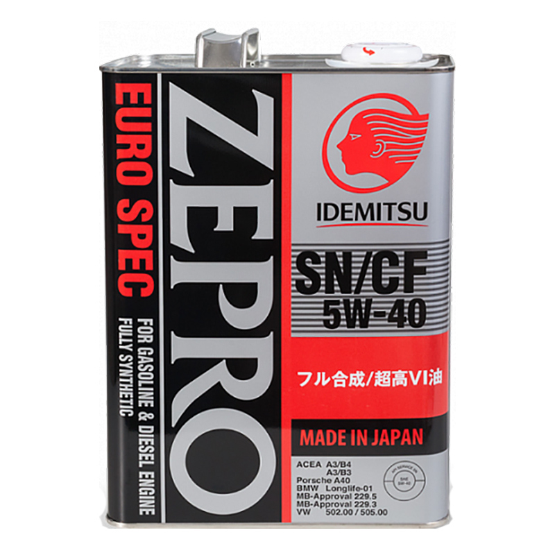 Моторное масло IDEMITSU ZEPRO EURO SPEC 5W40 4л