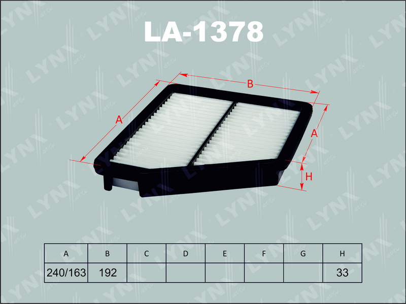 Фильтр воздушный LYNX LA-1378 / C 2421