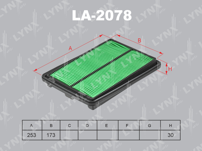 Фильтр воздушный LYNX LA-2078 / A-2023 /16546-4BA1A