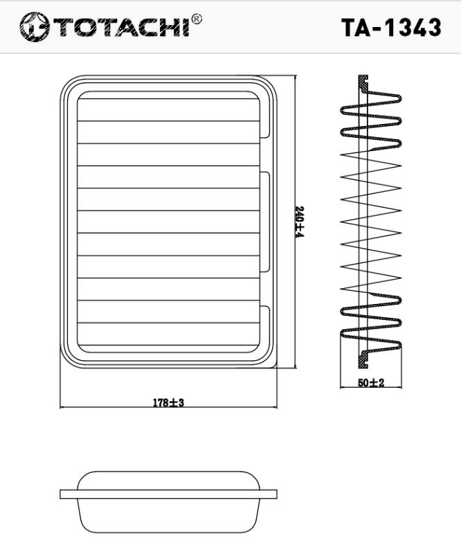 Фильтр воздушный TA-1343/А-1013 TOYOTA 17801-21050