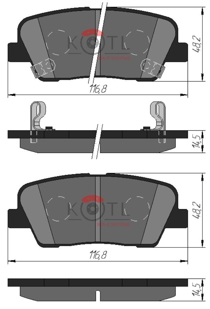 Тормозные колодки KOTL 3499KT