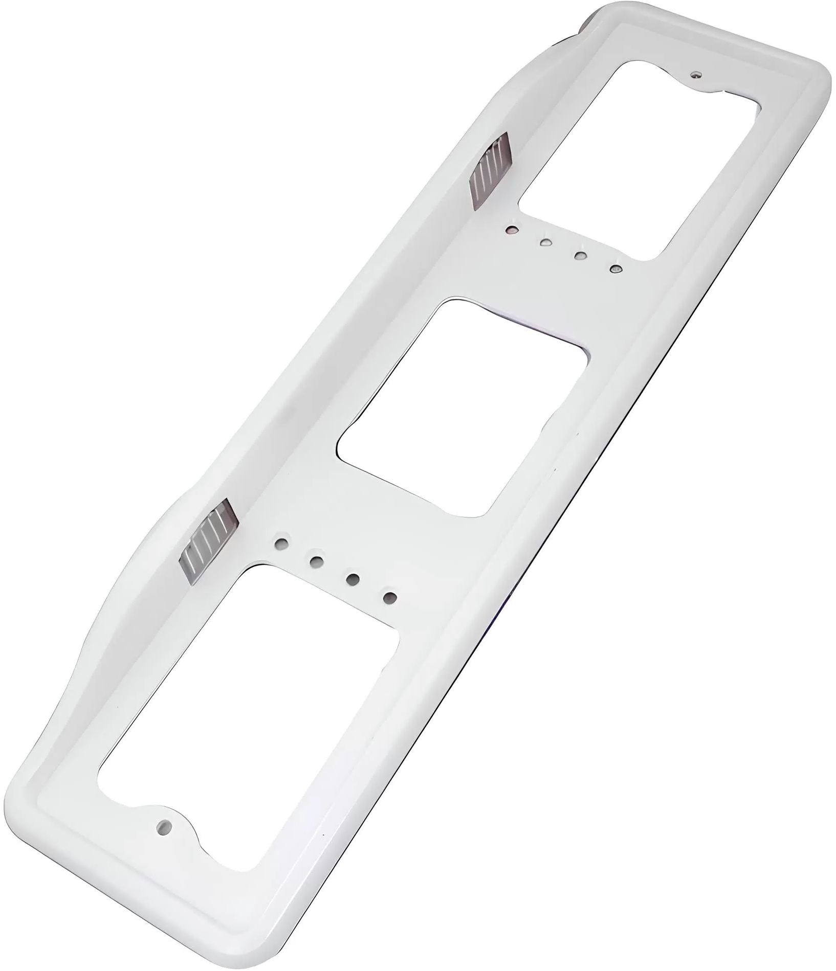 Рамка для номера с подсветкой пластм верхняя сплошная белая