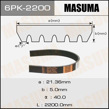 Ремень поликлиновый MASUMA 6PK- 115