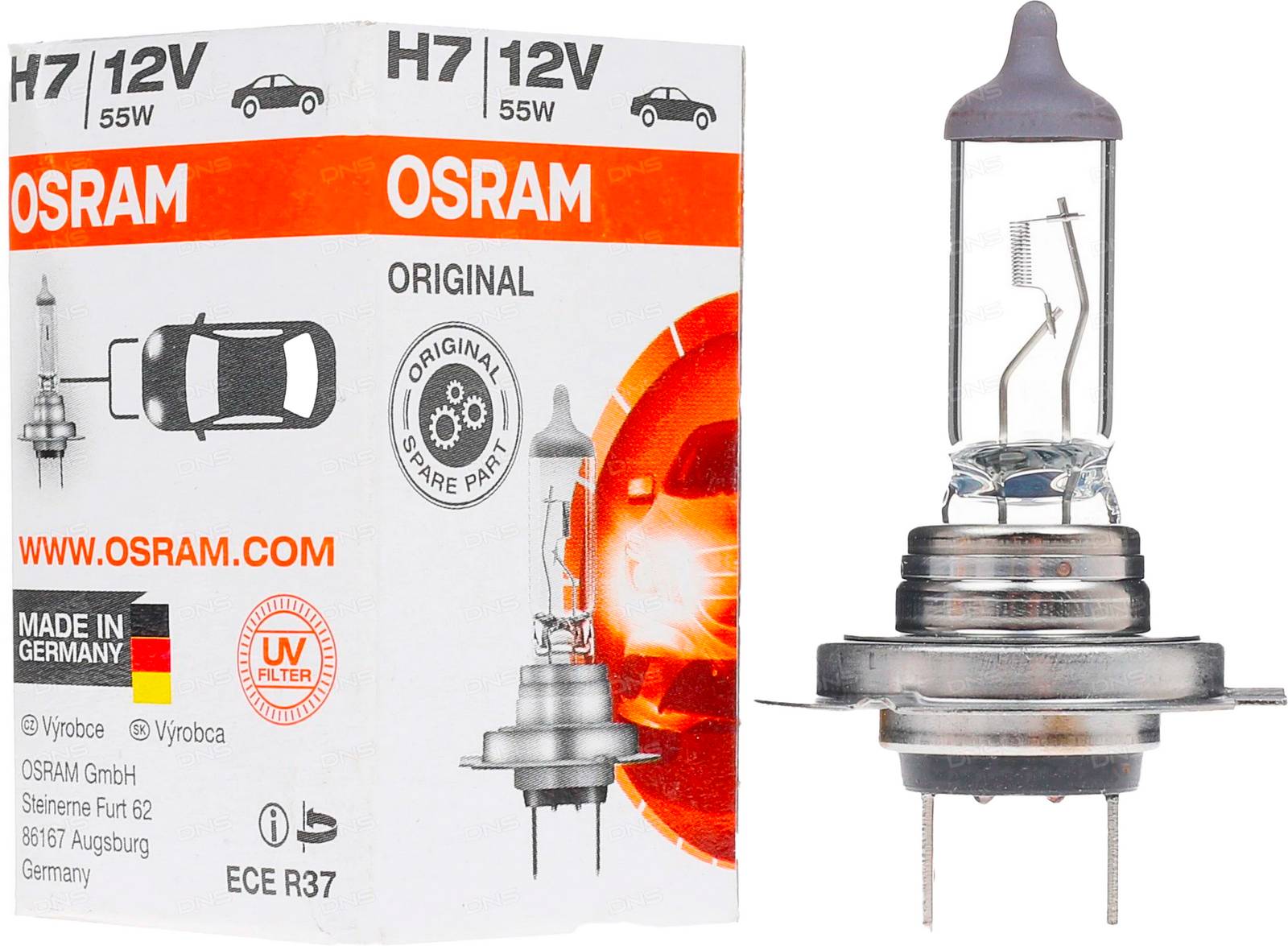 Лампа автомобильная Osram H7 12V-55W