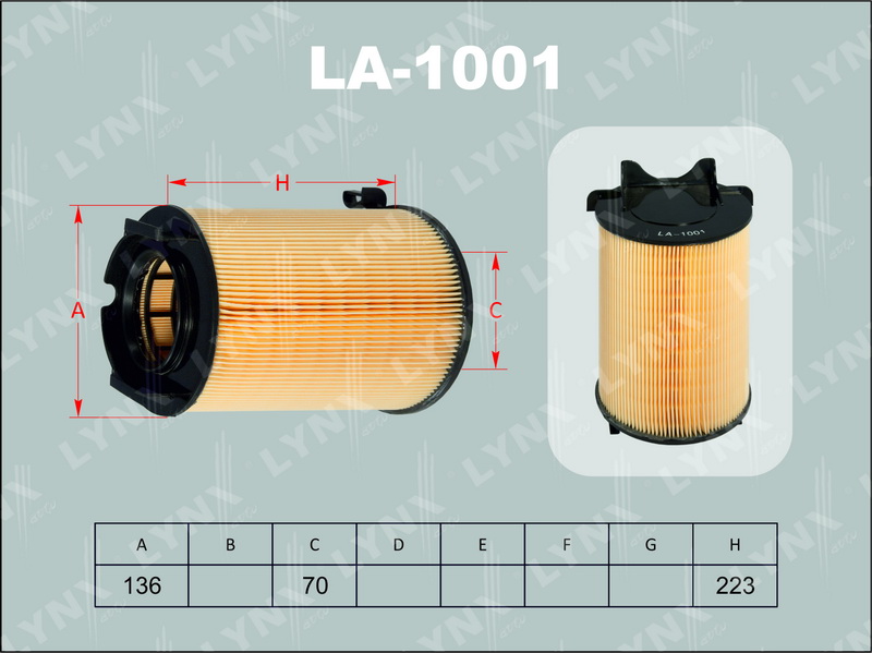 Фильтр воздушный LYNX LA-1001 / C 14 130 / FA-111