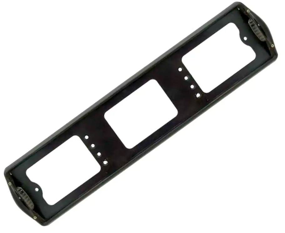 Рамка для номера с подсветкой пластм боковая закруглённая чёрная