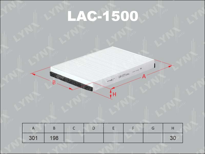Фильтр салонный LYNX LAC-1500 / CU 3054