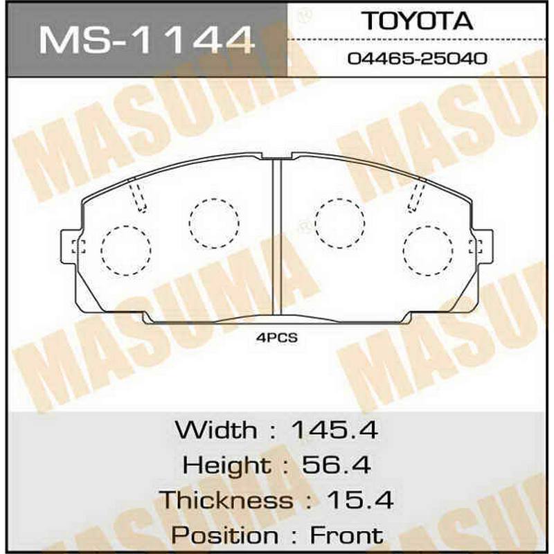 Колодки тормозные дисковые MASUMA MS-1144