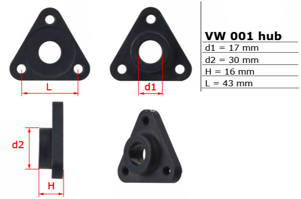 Ступица насоса ГУР FEBEST VW001HUB
