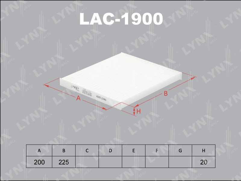 Фильтр салонный LYNX LAC-1900 / 68116-34000