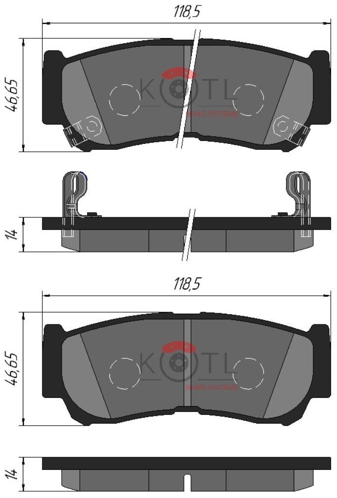 Тормозные колодки KOTL 3419KT